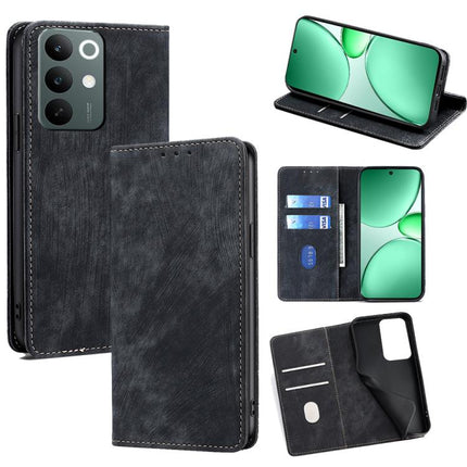 RFID Anti-theft Brush Magnetic Leather Phone Case, For Realme C85 5G, For Realme C85 Pro 4G, For Realme 15T 5G Global, For Realme C71 4G