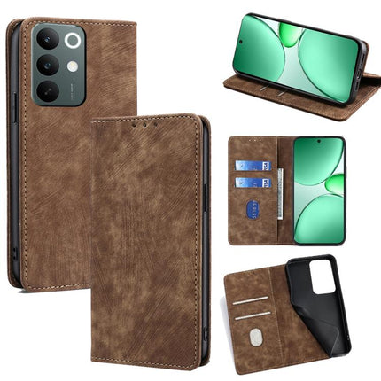 RFID Anti-theft Brush Magnetic Leather Phone Case, For Realme C85 5G, For Realme C85 Pro 4G, For Realme 15T 5G Global, For Realme C71 4G