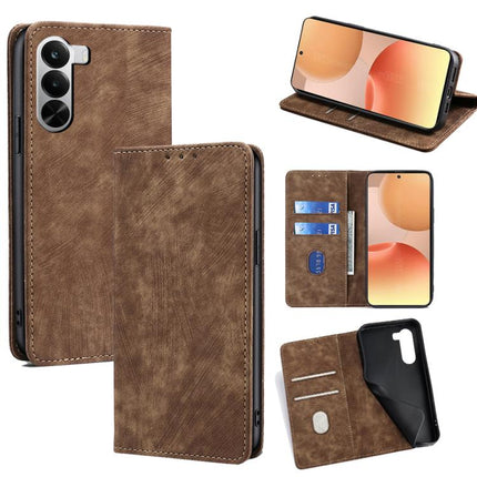 RFID Anti-theft Brush Magnetic Leather Phone Case, For Realme 16 5G Global, For Realme 16 Pro+ 5G, For Realme 16 Pro 5G, For Realme P4x 5G