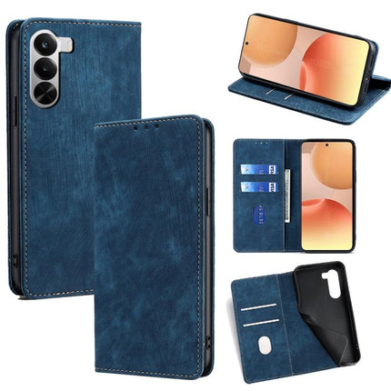 RFID Anti-theft Brush Magnetic Leather Phone Case, For Realme 16 5G Global, For Realme 16 Pro+ 5G, For Realme 16 Pro 5G, For Realme P4x 5G