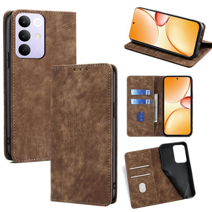 RFID Anti-theft Brush Magnetic Leather Phone Case, For Realme C85 5G, For Realme C85 Pro 4G, For Realme 15T 5G Global, For Realme C71 4G