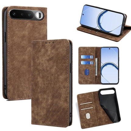 RFID Anti-theft Brush Magnetic Leather Phone Case, For Realme 16 5G Global, For Realme 16 Pro+ 5G, For Realme 16 Pro 5G, For Realme P4x 5G