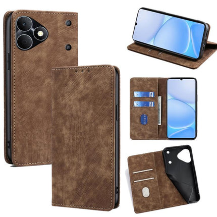 RFID Anti-theft Brush Magnetic Leather Phone Case, For Realme P4 Power 5G, For Realme Note 80 4G, For Realme C83 5G, For Realme Neo8 5G