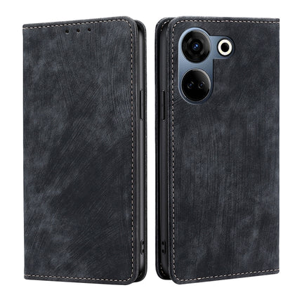 RFID Anti-theft Brush Magnetic Leather Phone Case, For Tecno Camon 20 Pro 4G