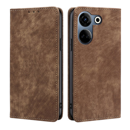 RFID Anti-theft Brush Magnetic Leather Phone Case, For Tecno Camon 20 Pro 4G