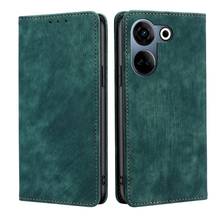 RFID Anti-theft Brush Magnetic Leather Phone Case, For Tecno Camon 20 Pro 4G