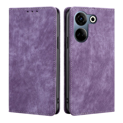 RFID Anti-theft Brush Magnetic Leather Phone Case, For Tecno Camon 20 Pro 4G