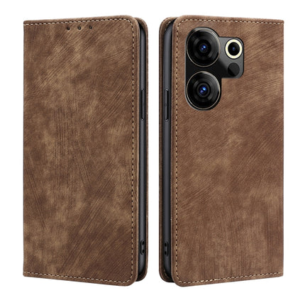 RFID Anti-theft Brush Magnetic Leather Phone Case, For Tecno Pova 5 Pro, For Tecno Pova Neo 3, For Tecno Camon 20 Premier 5G, For Tecno Camon 20 Pro 5G