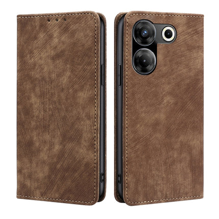 RFID Anti-theft Brush Magnetic Leather Phone Case, For Tecno Pova 5 Pro, For Tecno Pova Neo 3, For Tecno Camon 20 Premier 5G, For Tecno Camon 20 Pro 5G
