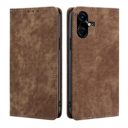 RFID Anti-theft Brush Magnetic Leather Phone Case, For Tecno Pova 5 Pro, For Tecno Pova Neo 3, For Tecno Camon 20 Premier 5G, For Tecno Camon 20 Pro 5G