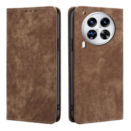 RFID Anti-theft Brush Magnetic Leather Phone Case, For Tecno Camon 30 Premier 5G, For Tecno Pova 6 Neo 4G, For Tecno Camon 30 Pro 5G, For Tecno Camon 30