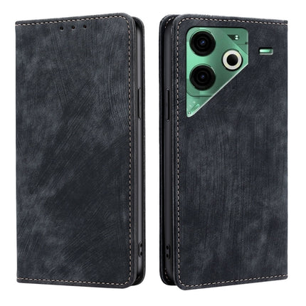 RFID Anti-theft Brush Magnetic Leather Phone Case, For Tecno Camon 30 Premier 5G, For Tecno Pova 6 Neo 4G, For Tecno Camon 30 Pro 5G, For Tecno Camon 30