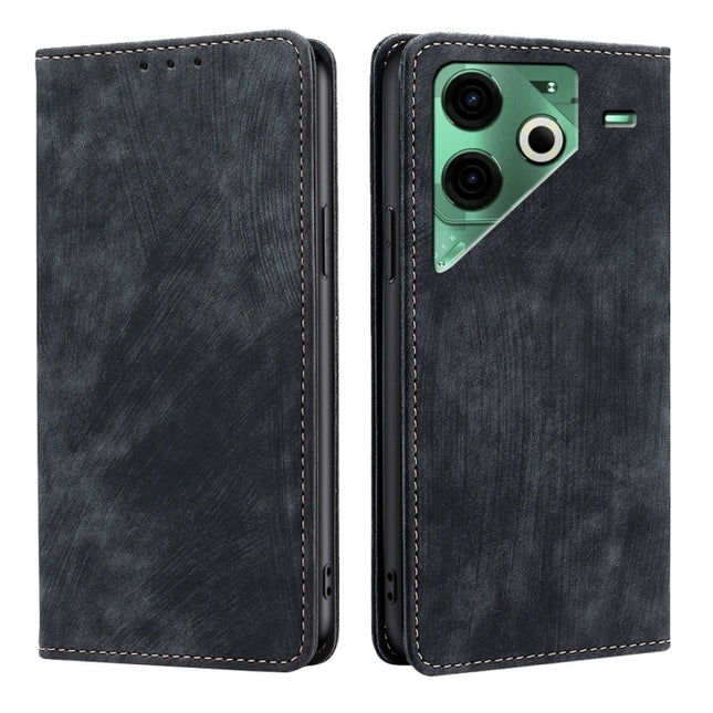 RFID Anti-theft Brush Magnetic Leather Phone Case, For Tecno Camon 30 Premier 5G, For Tecno Pova 6 Neo 4G, For Tecno Camon 30 Pro 5G, For Tecno Camon 30
