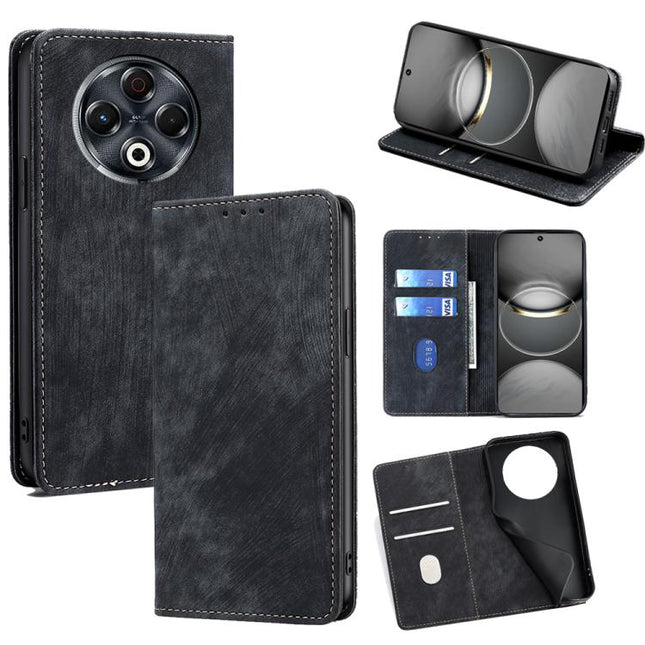 RFID Anti-theft Brush Magnetic Leather Phone Case, For Tecno Camon 40 Premier 5G, For Tecno Spark 30 4G, For Tecno Pova 6 Neo 5G, For Tecno Spark 30C 4G