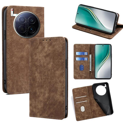 RFID Anti-theft Brush Magnetic Leather Phone Case, For Tecno Camon 40 Premier 5G, For Tecno Spark 30 4G, For Tecno Pova 6 Neo 5G, For Tecno Spark 30C 4G