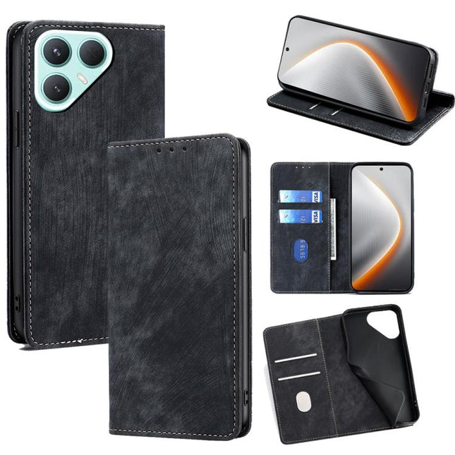 RFID Anti-theft Brush Magnetic Leather Phone Case, For Tecno Pova 7 Pro, For Tecno Pova 7 5G, For Tecno Spark 40 Pro+ 4G, For Tecno Spark 40 Pro 4G