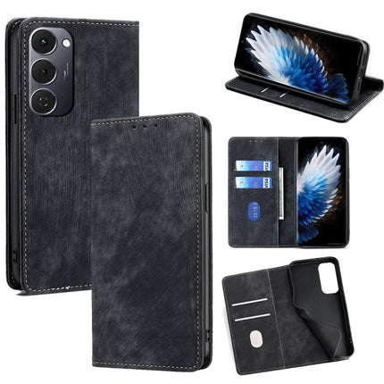 RFID Anti-theft Brush Magnetic Leather Phone Case, For Tecno Pova 7 Pro, For Tecno Pova 7 5G, For Tecno Spark 40 Pro+ 4G, For Tecno Spark 40 Pro 4G