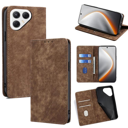 RFID Anti-theft Brush Magnetic Leather Phone Case, For Tecno Pova 7 Pro, For Tecno Pova 7 5G, For Tecno Spark 40 Pro+ 4G, For Tecno Spark 40 Pro 4G