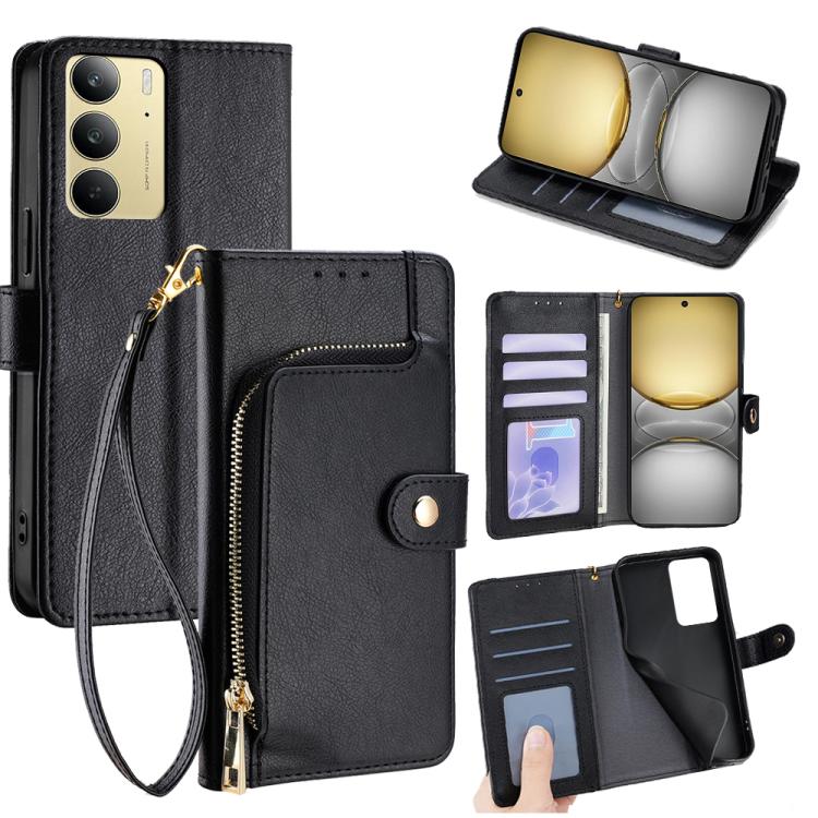 Zipper Bag Leather Phone Case, For Realme 14 5G Global, For Realme P3 Ultra 5G, For Realme P3 Pro 5G Global, For Realme 14 Pro+ 5G, For Realme 14 Pro 5G Global, For Realme C75 4G / 14x 5G Global