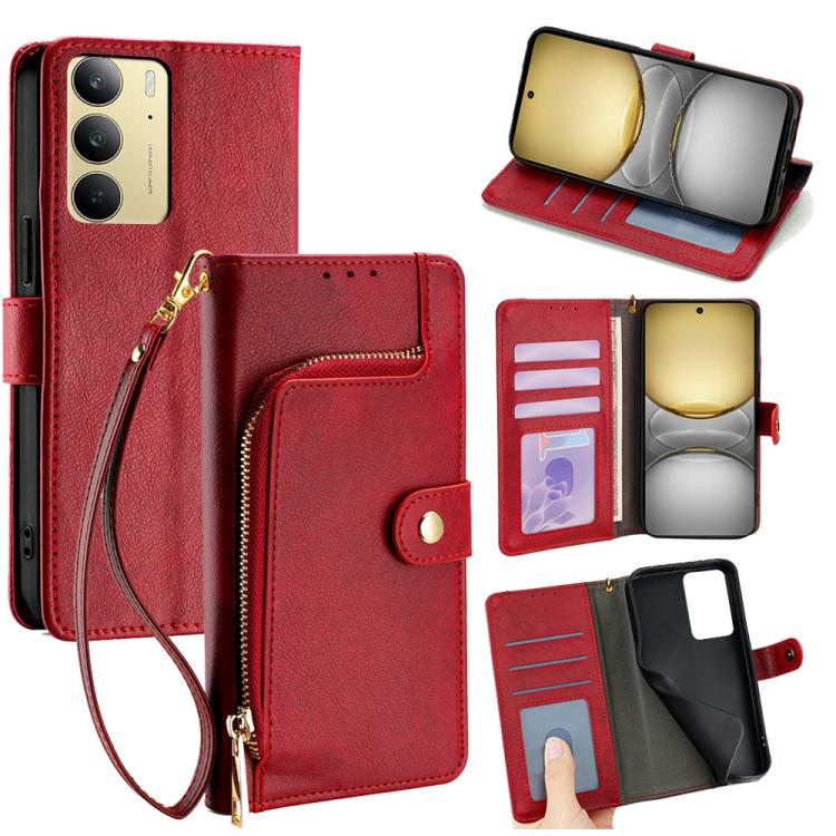 Zipper Bag Leather Phone Case, For Realme 14 5G Global, For Realme P3 Ultra 5G, For Realme P3 Pro 5G Global, For Realme 14 Pro+ 5G, For Realme 14 Pro 5G Global, For Realme C75 4G / 14x 5G Global