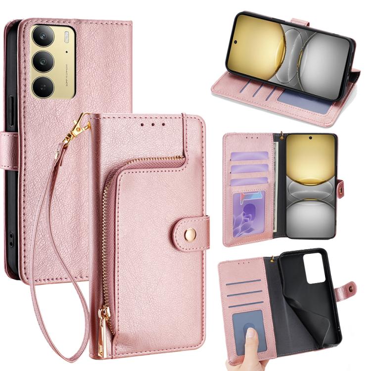 Zipper Bag Leather Phone Case, For Realme 14 5G Global, For Realme P3 Ultra 5G, For Realme P3 Pro 5G Global, For Realme 14 Pro+ 5G, For Realme 14 Pro 5G Global, For Realme C75 4G / 14x 5G Global