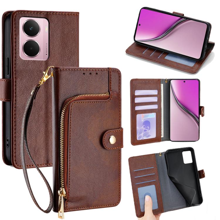 Zipper Bag Leather Phone Case, For Realme 14 5G Global, For Realme P3 Ultra 5G, For Realme P3 Pro 5G Global, For Realme 14 Pro+ 5G, For Realme 14 Pro 5G Global, For Realme C75 4G / 14x 5G Global