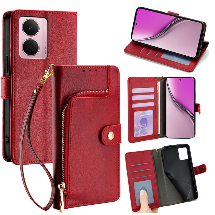 Zipper Bag Leather Phone Case, For Realme 14 5G Global, For Realme P3 Ultra 5G, For Realme P3 Pro 5G Global, For Realme 14 Pro+ 5G, For Realme 14 Pro 5G Global, For Realme C75 4G / 14x 5G Global