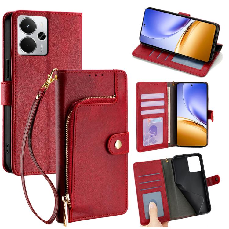 Zipper Bag Leather Phone Case, For Realme 14 5G Global, For Realme P3 Ultra 5G, For Realme P3 Pro 5G Global, For Realme 14 Pro+ 5G, For Realme 14 Pro 5G Global, For Realme C75 4G / 14x 5G Global