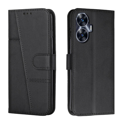 Stitching Calf Texture Buckle Leather Phone Case, For Realme 11 Pro/11 Pro+, For Realme C65 4G, For Realme 9i 5G/V20 5G/V30t/V30, For Realme C55