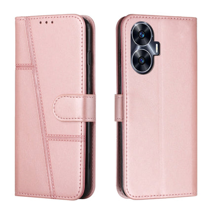 Stitching Calf Texture Buckle Leather Phone Case, For Realme 11 Pro/11 Pro+, For Realme C65 4G, For Realme 9i 5G/V20 5G/V30t/V30, For Realme C55