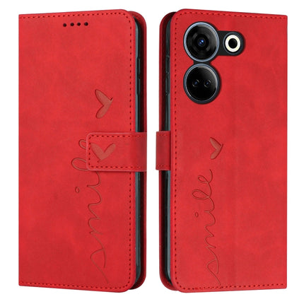 Skin Feel Heart Pattern Leather Phone Case, For Tecno Camon 20/Camon 20 Pro 4G