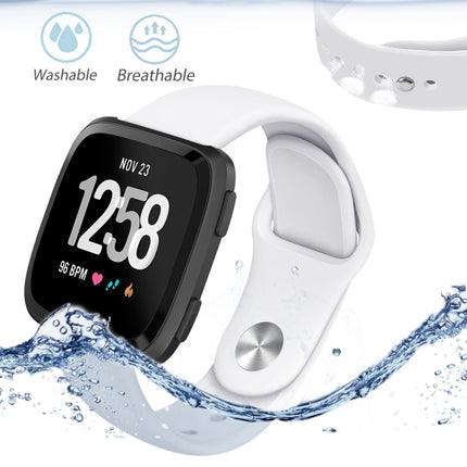 For Fitbit Versa 2 / Fitbit Versa / Fitbit Versa Lite Solid Color Silicone Replacement Strap Watchband, Size:L