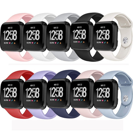For Fitbit Versa 2 / Fitbit Versa / Fitbit Versa Lite Solid Color Silicone Replacement Strap Watchband, Size:L