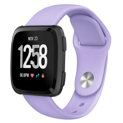 For Fitbit Versa 2 / Fitbit Versa / Fitbit Versa Lite Solid Color Silicone Replacement Strap Watchband, Size:L
