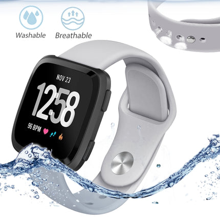 For Fitbit Versa 2 / Fitbit Versa / Fitbit Versa Lite Solid Color Silicone Replacement Strap Watchband, Size:L