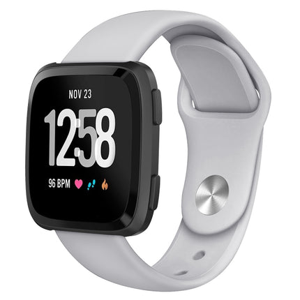 For Fitbit Versa 2 / Fitbit Versa / Fitbit Versa Lite Solid Color Silicone Replacement Strap Watchband, Size:L