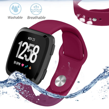 For Fitbit Versa 2 / Fitbit Versa / Fitbit Versa Lite Solid Color Silicone Replacement Strap Watchband, Size:L