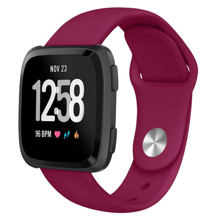 For Fitbit Versa 2 / Fitbit Versa / Fitbit Versa Lite Solid Color Silicone Replacement Strap Watchband, Size:L