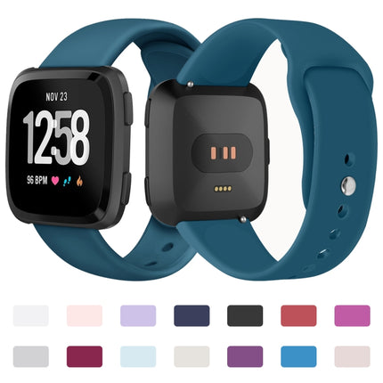 For Fitbit Versa 2 / Fitbit Versa / Fitbit Versa Lite Solid Color Silicone Replacement Strap Watchband, Size:L