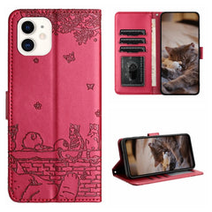 Cat Embossing Pattern Leather Phone Case with Lanyard, For iPhone 12, For iPhone 12 Pro Max, For iPhone 12 mini, For iPhone 11 Pro Max, For iPhone 11, For iPhone 11 Pro