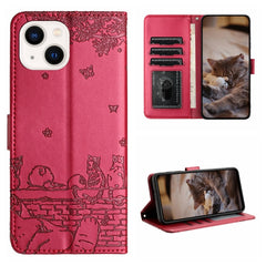 Cat Embossing Pattern Leather Phone Case with Lanyard, For iPhone 14 Pro Max, For iPhone 7 / 8 / SE 2020 / SE 2022, For iPhone 13 Pro Max, For iPhone 13 Pro, For iPhone 13, For iPhone 13 mini