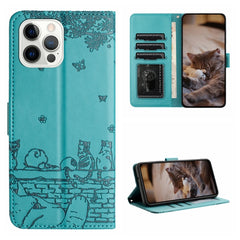 Funda de cuero con estampado de gato en relieve para teléfono con cordón, para iPhone 16 Pro Max, para iPhone 16 Pro, para iPhone 16 Plus, para iPhone 16, para iPhone SE 2024, para iPhone 15 Pro Max