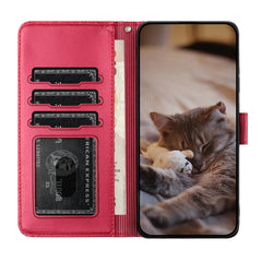 Cat Embossing Pattern Leather Phone Case with Lanyard, iPhone 16e, For iPhone 15 Pro Max, For iPhone 15 Pro, For iPhone 15 Plus