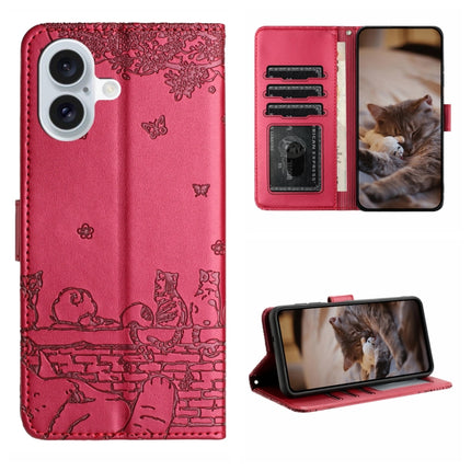 Leder-Handyhülle mit Katzenprägung und Schlüsselband, für iPhone 15 Pro, für iPhone 15 Plus, für iPhone 15, für iPhone 14 Plus, für iPhone 14, für iPhone 14 Pro