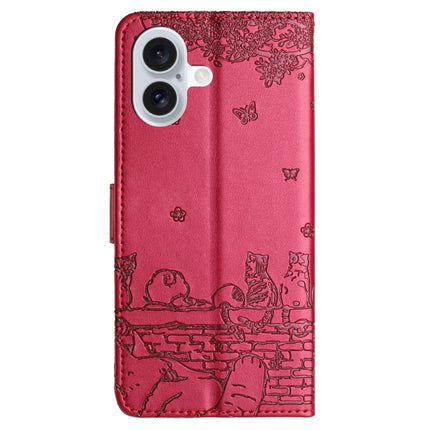 Funda de cuero con estampado de gato en relieve para teléfono con cordón, para iPhone 14 Pro Max, para iPhone 7/8/SE 2020/SE 2022, para iPhone 13 Pro Max, para iPhone 13 Pro, para iPhone 13, para iPhone 13 mini