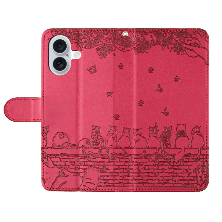Leder-Handyhülle mit Katzenprägung und Umhängeband, für iPhone 14 Pro Max, für iPhone 7 / 8 / SE 2020 / SE 2022, für iPhone 13 Pro Max, für iPhone 13 Pro, für iPhone 13, für iPhone 13 mini
