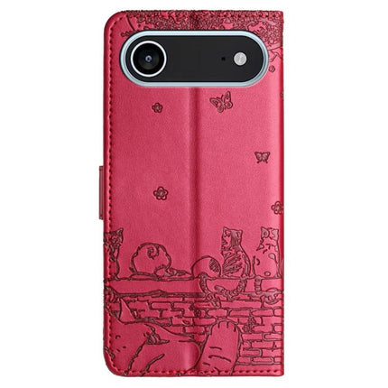 Leder-Handyhülle mit Katzenprägung und Schlüsselband, für iPhone 15 Pro, für iPhone 15 Plus, für iPhone 15, für iPhone 14 Plus, für iPhone 14, für iPhone 14 Pro