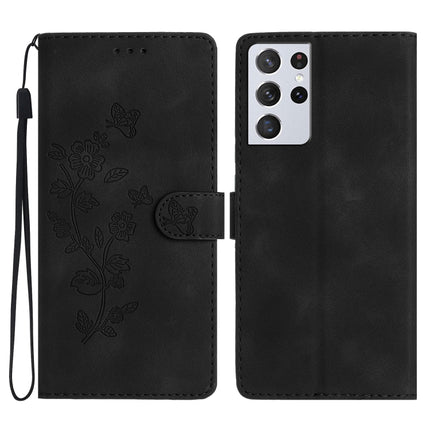 Flower Butterfly Embossing Pattern Leather Phone Case, For Samsung Galaxy S21 5G, For Samsung Galaxy S21+ 5G, For Samsung Galaxy S21 Ultra 5G, For Samsung Galaxy A02s EU