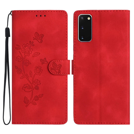 Flower Butterfly Embossing Pattern Leather Phone Case, For Samsung Galaxy A21s, For Samsung Galaxy S20 Ultra, For Samsung Galaxy S20, For Samsung Galaxy S20+