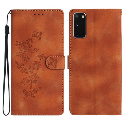 Flower Butterfly Embossing Pattern Leather Phone Case, For Samsung Galaxy A21s, For Samsung Galaxy S20 Ultra, For Samsung Galaxy S20, For Samsung Galaxy S20+